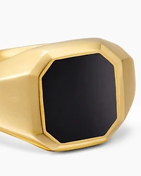 Streamline® Signet Ring 18K Yellow Gold with Black Onyx, 14mm