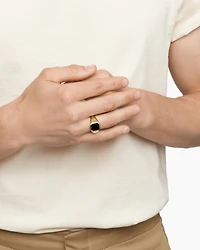 Streamline® Signet Ring 18K Yellow Gold with Black Onyx, 14mm