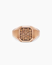 Streamline® Signet Ring 18K Rose Gold with Cognac Diamonds, 14mm