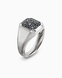 Streamline® Signet Ring Sterling Silver with Black Diamonds