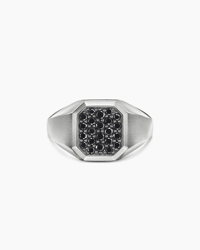 Streamline® Signet Ring Sterling Silver with Black Diamonds