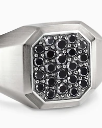 Streamline® Signet Ring Sterling Silver with Black Diamonds
