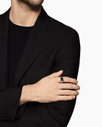 Streamline® Signet Ring Sterling Silver with Black Diamonds