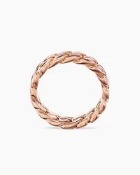 Curb Chain Band Ring 18K Rose Gold, 6mm