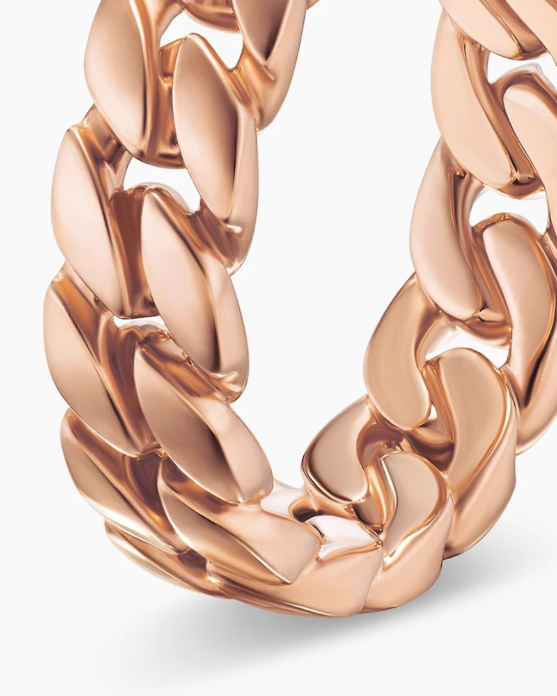 Curb Chain Band Ring 18K Rose Gold, 6mm