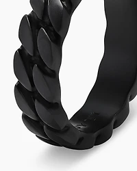 Curb Chain Band Ring Black Titanium, 6mm