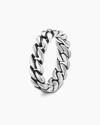Curb Chain Band Ring Sterling Silver, 6mm