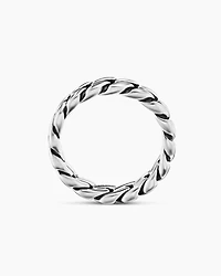 Curb Chain Band Ring Sterling Silver, 6mm
