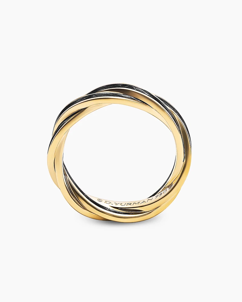 DY Helios™ Band Ring 18K Yellow Gold with Forged Carbon, 9mm