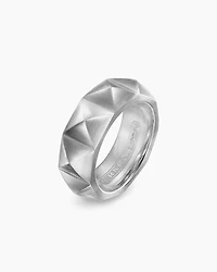 Pyramid Band Ring Sterling Silver, 8mm
