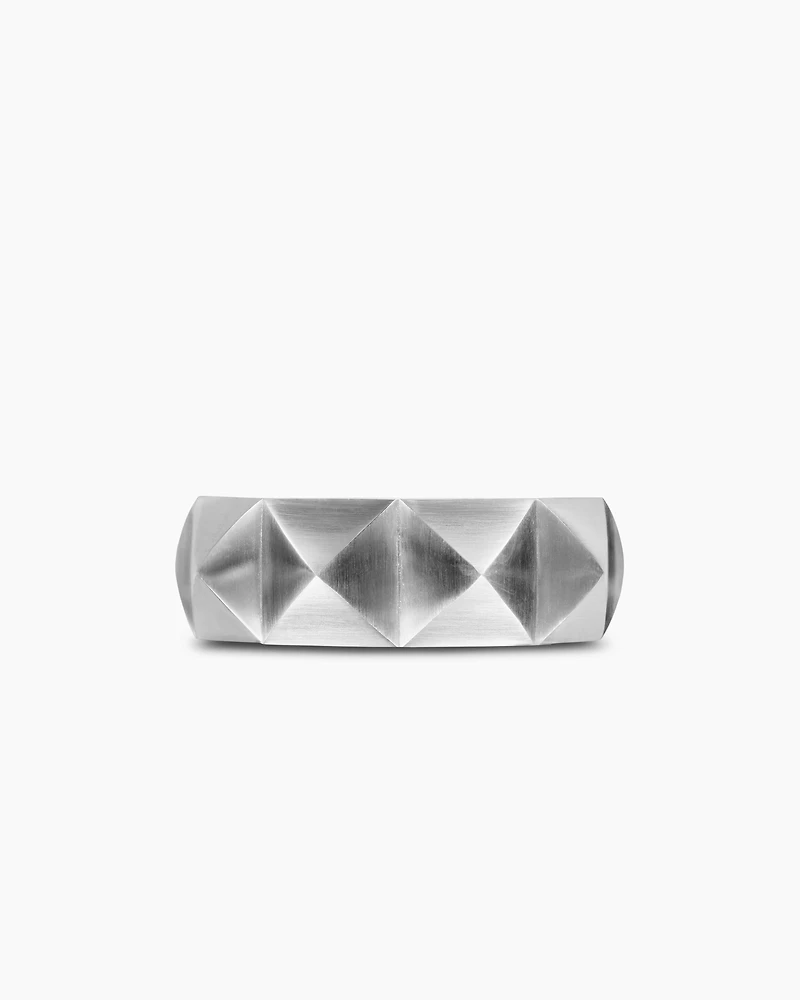 Pyramid Band Ring Sterling Silver, 8mm