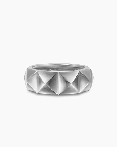 Pyramid Band Ring Sterling Silver, 8mm
