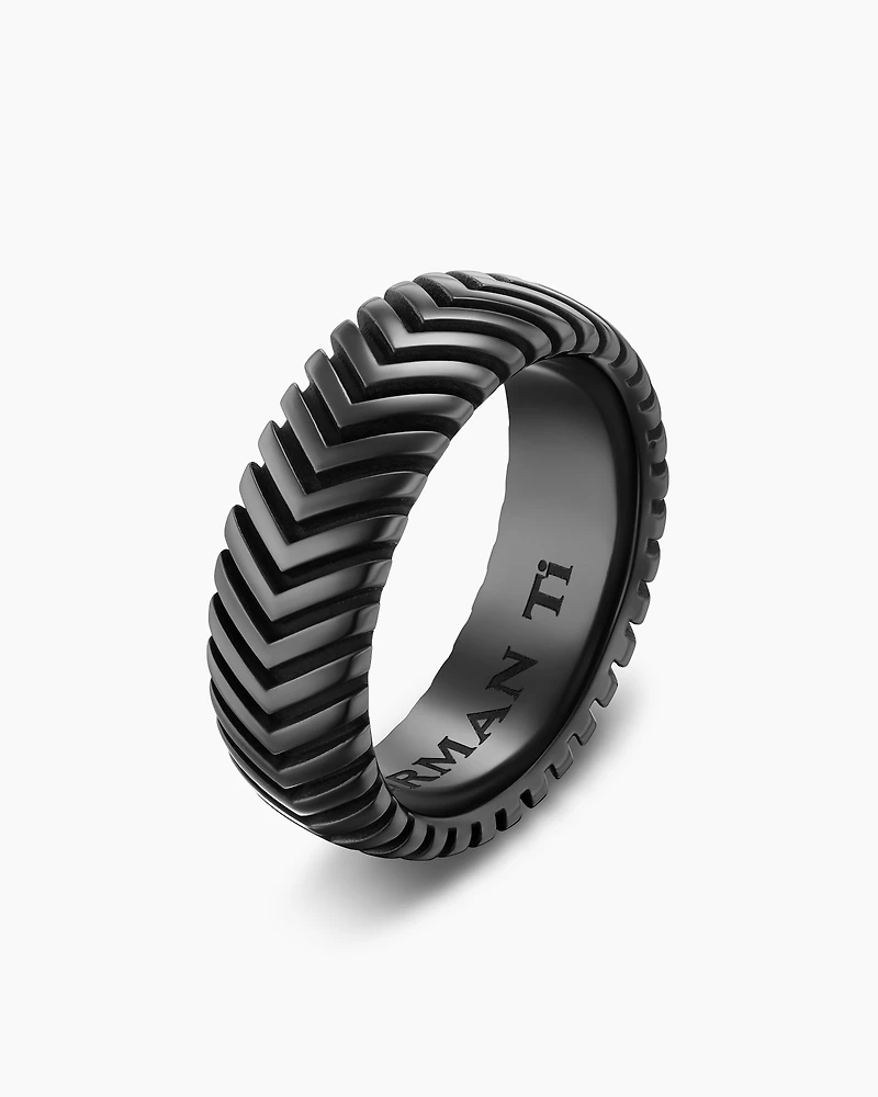 Chevron Band Ring Titanium