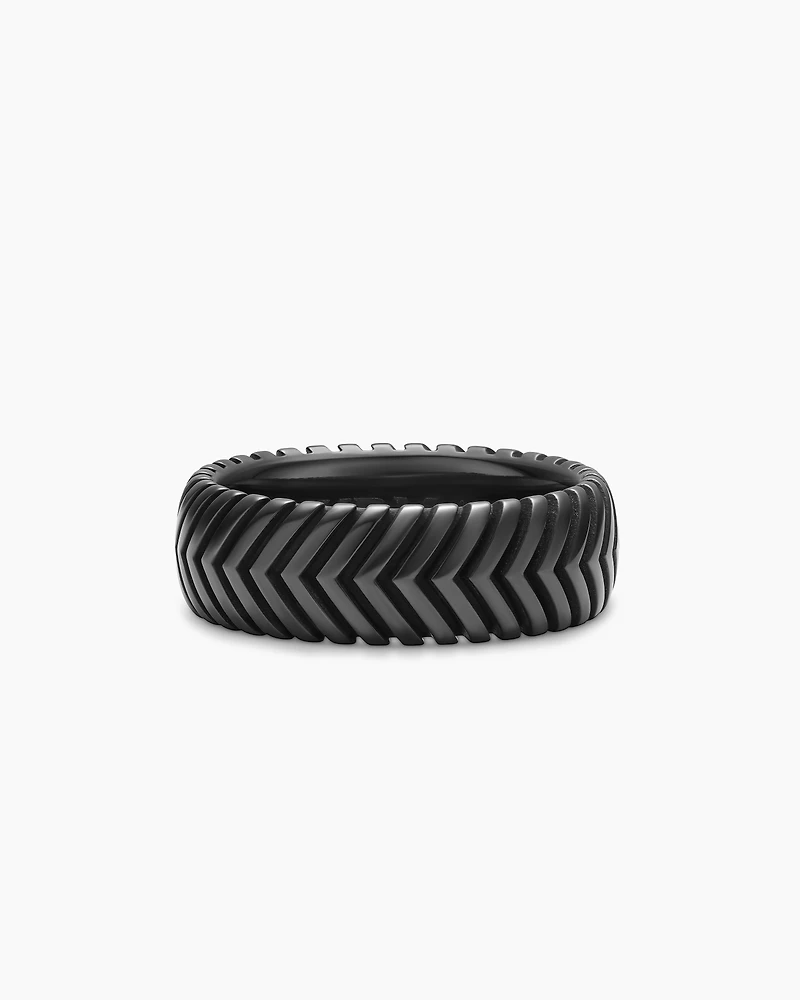Chevron Band Ring Titanium