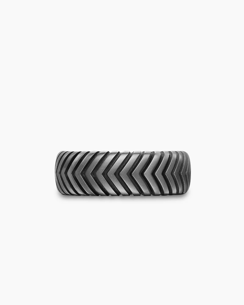 Chevron Band Ring Titanium