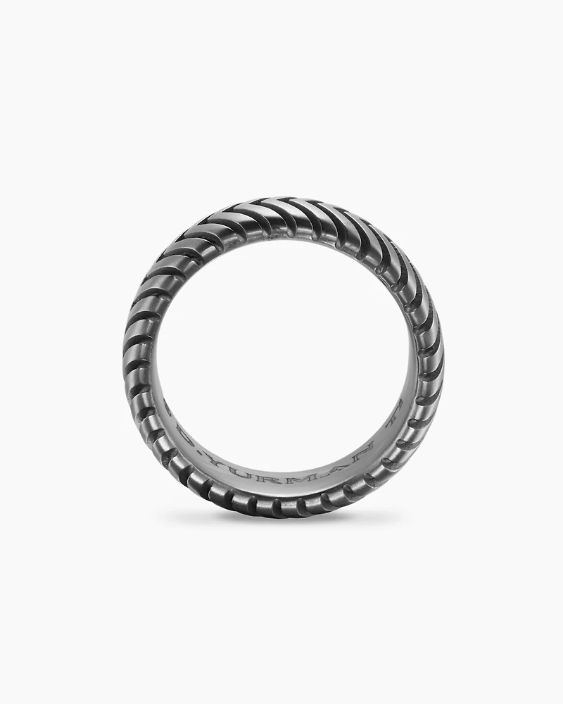 Chevron Band Ring Titanium