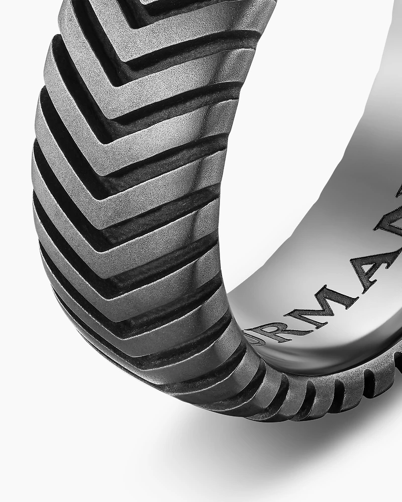 Chevron Band Ring Titanium