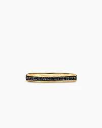 Beveled Band Ring 18K Yellow Gold with Black Diamonds, 3.5mm