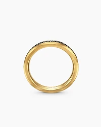 Beveled Band Ring 18K Yellow Gold with Black Diamonds, 3.5mm