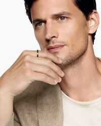 Beveled Band Ring 18K Yellow Gold with Black Diamonds, 3.5mm