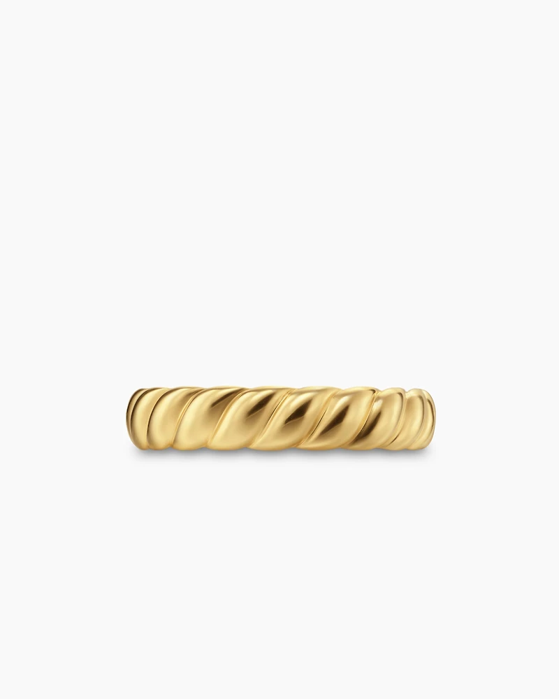 Sculpted Cable Band Ring 18K Yellow Gold, 5mm