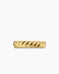 Sculpted Cable Band Ring 18K Yellow Gold, 5mm