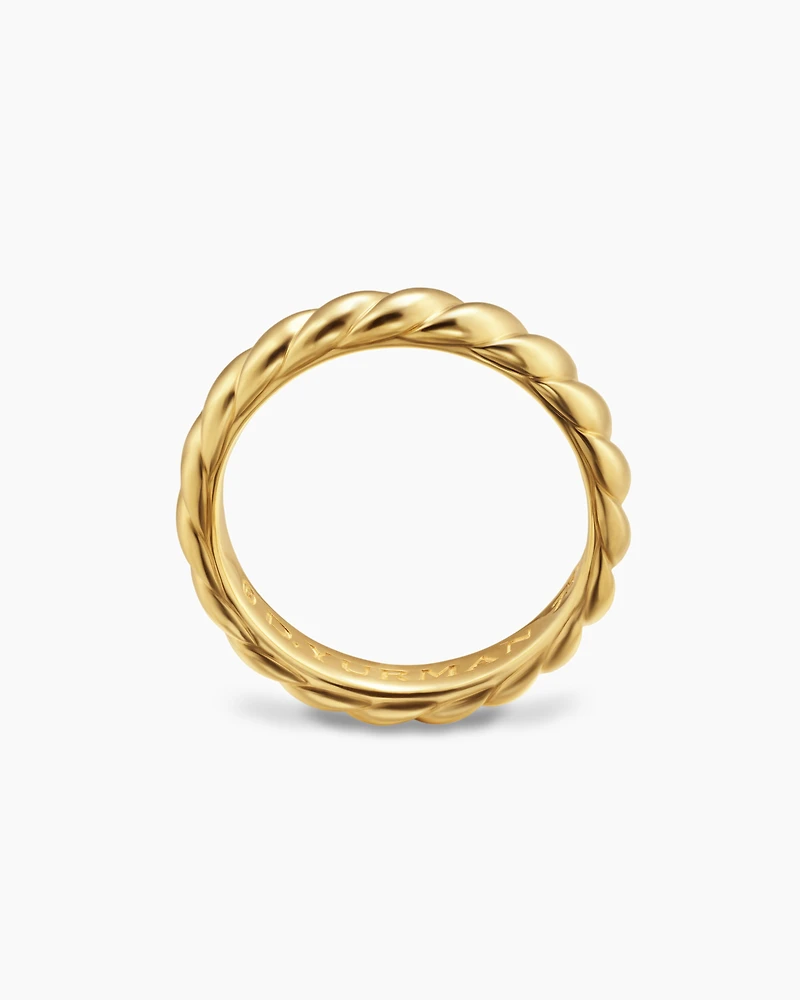 Sculpted Cable Band Ring 18K Yellow Gold, 5mm