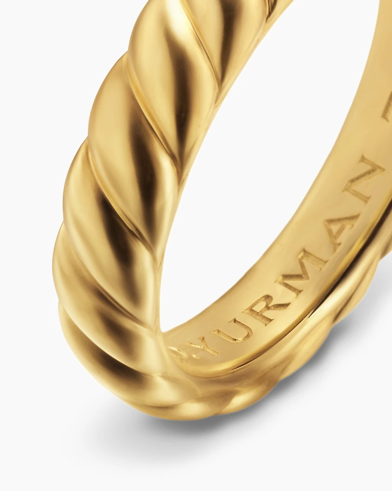 Sculpted Cable Band Ring 18K Yellow Gold, 5mm