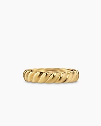 Sculpted Cable Band Ring 18K Yellow Gold, 5mm
