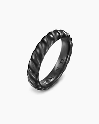 Sculpted Cable Band Ring Black Titanium