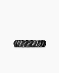 Sculpted Cable Band Ring Black Titanium