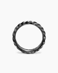 Sculpted Cable Band Ring Black Titanium