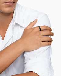 Sculpted Cable Band Ring Black Titanium