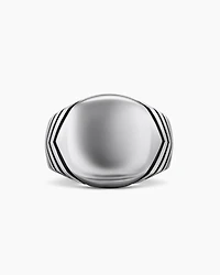 Chevron Signet Ring Sterling Silver, 18mm