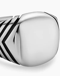Chevron Signet Ring Sterling Silver, 18mm