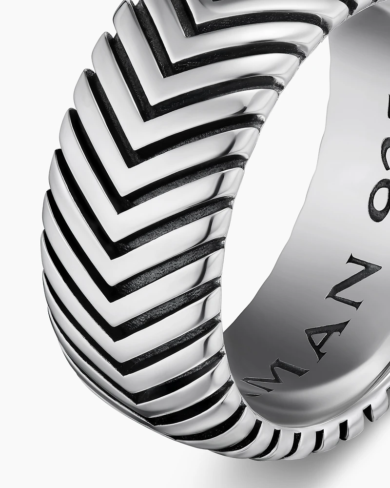 Chevron Band Ring Sterling Silver