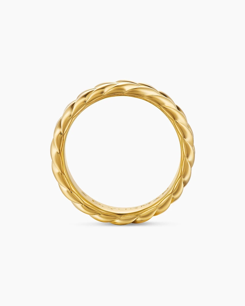Chevron Band Ring 18K Yellow Gold, 6.2mm