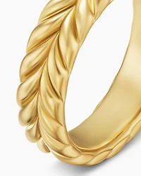 Chevron Band Ring 18K Yellow Gold, 6.2mm