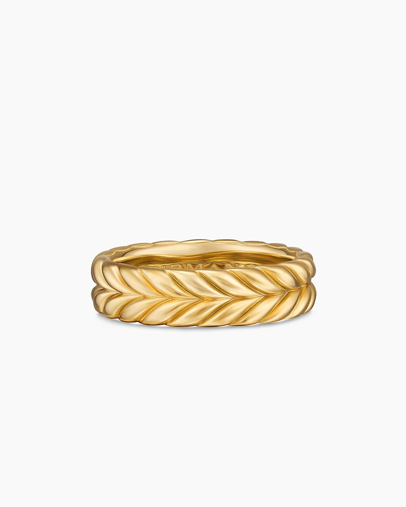 Chevron Band Ring 18K Yellow Gold, 6.2mm