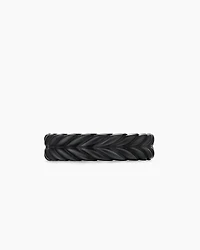 Chevron Band Ring Black Titanium