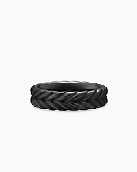 Chevron Band Ring Black Titanium
