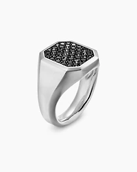 Streamline® Signet Ring Sterling Silver with Black Diamonds
