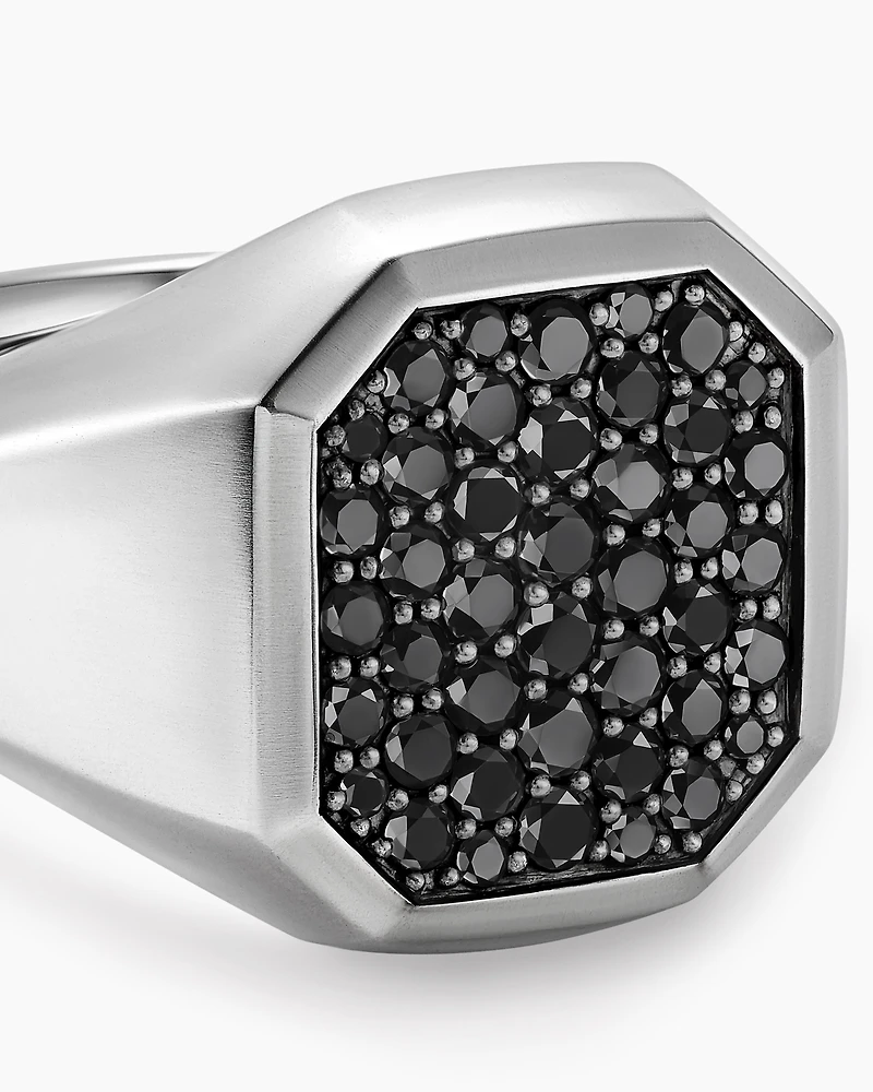 Streamline® Signet Ring Sterling Silver with Black Diamonds