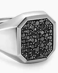 Streamline® Signet Ring Sterling Silver with Black Diamonds