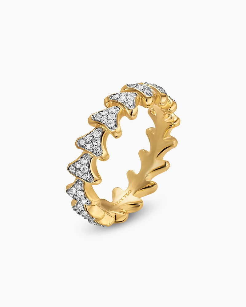 Armory® Band Ring in 18K Yellow Gold with Diamonds, 6.2mm