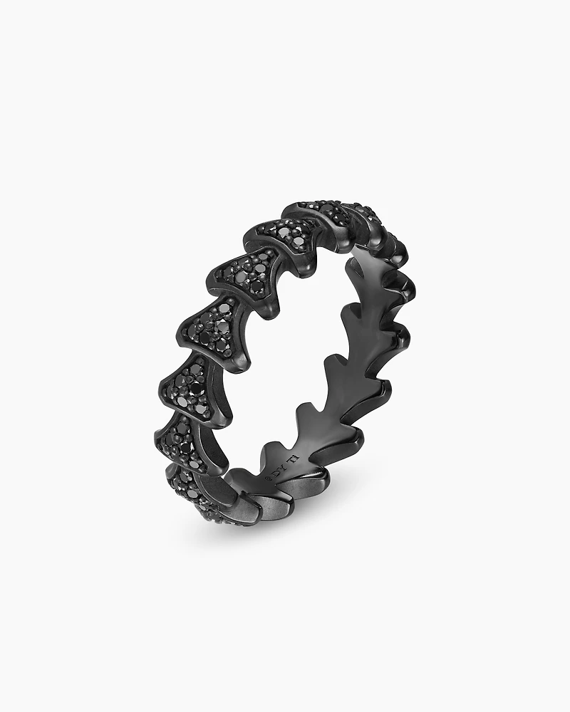 Armory® Band Ring Black Titanium with Diamonds, 6.2mm
