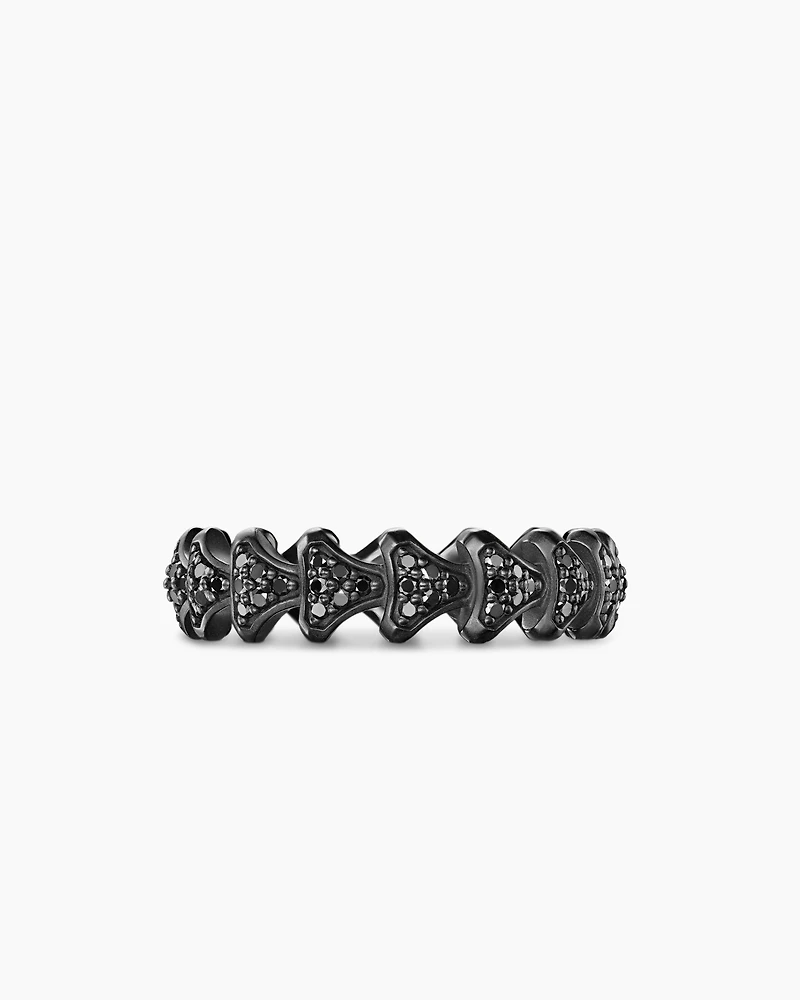 Armory® Band Ring Black Titanium with Diamonds, 6.2mm