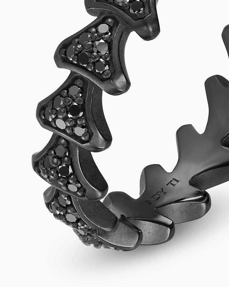 Armory® Band Ring Black Titanium with Diamonds, 6.2mm