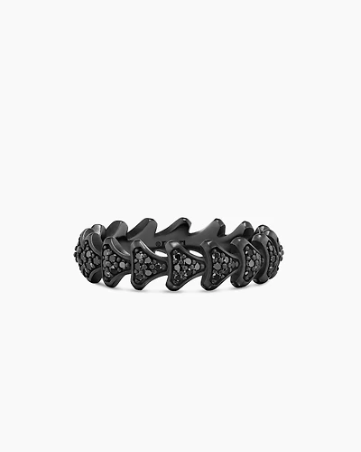 Armory® Band Ring Black Titanium with Diamonds, 6.2mm
