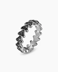 Armory® Band Ring Sterling Silver with Black Diamonds, 6.2mm